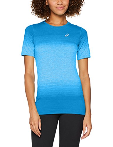 ASICS Fuzex Seamless SS Camiseta técnica de Manga Corta, Mujer, Azul (Diva Blue), XS