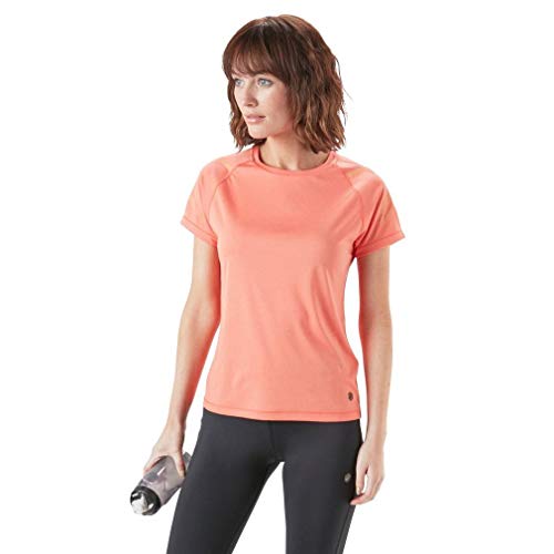 ASICS Icon - Camiseta de Manga Corta para Mujer, Icon, Mujer, Color Coralicious Heather, tamaño Medium