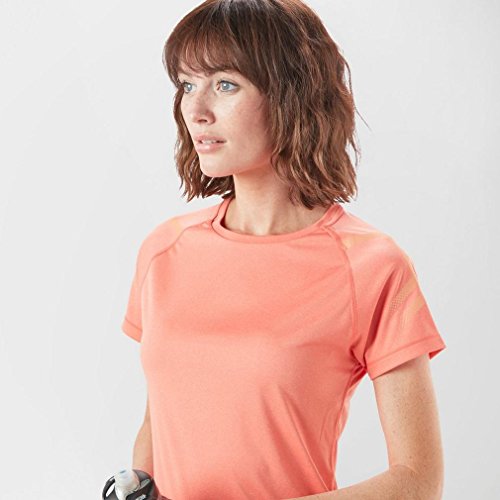 ASICS Icon - Camiseta de Manga Corta para Mujer, Icon, Mujer, Color Coralicious Heather, tamaño Medium