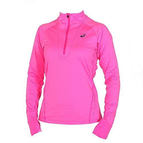 ASICS Invierno 1 Mujeres/2 Camiseta de Manga Larga con Cremallera, Mujer, Color Rosa - Pink Glow, tamaño XS