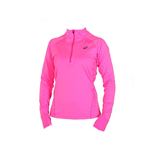 ASICS Invierno 1 Mujeres/2 Camiseta de Manga Larga con Cremallera, Mujer, Color Rosa - Pink Glow, tamaño XS