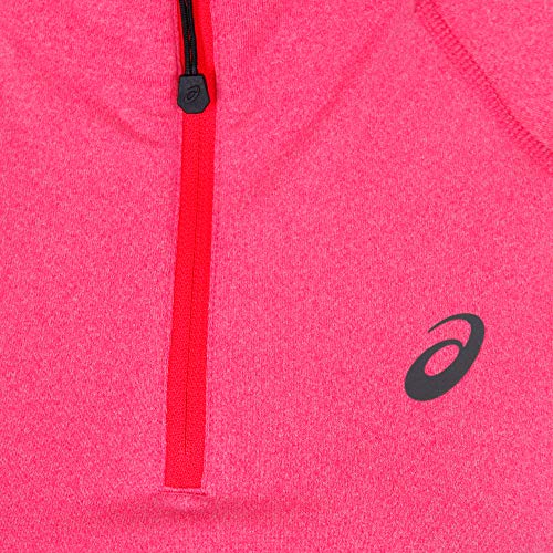 ASICS LS 1/2 Zip Jersey Top de Manga Larga, Mujer, Rosa (Diva Pink Heather), XS