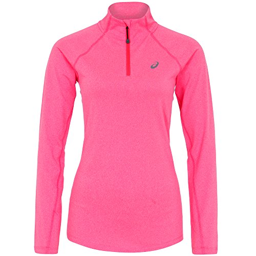 ASICS LS 1/2 Zip Jersey Top de Manga Larga, Mujer, Rosa (Diva Pink Heather), XS