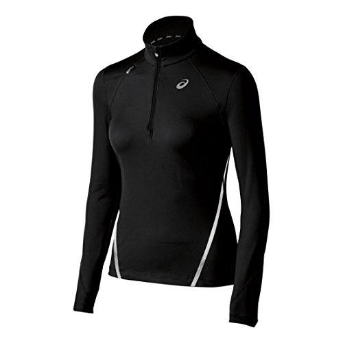 Asics Thermopolis LT t¨¦rmica ligera para mujeres 1/2 cremallera superior, negra, grande