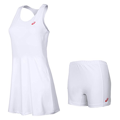 ASICS - Vestido Deportivo para Mujer, Mujer, Athlete, Real White