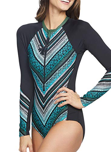 Astylish – Bañador para Mujer, Tankini, Traje de baño Deportivo, de Neopreno, Manga Larga, protección UV Azul XXL