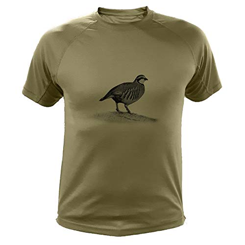 AtooDog Camisetas Personalizadas de Caza, Perdiz roja - Ideas Regalos (30166, Verde, XL)
