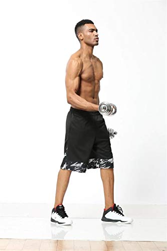 A+TTXH+L Troncos de natación para Hombre Baloncesto Pantalones Cortos de los Hombres Corrientes de Fitness Transpirable de Secado rápido #77 (Color : Black, Size : 4XL)