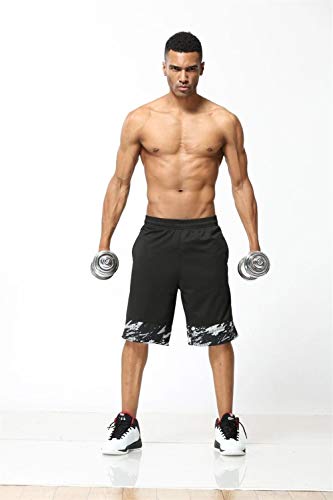 A+TTXH+L Troncos de natación para Hombre Baloncesto Pantalones Cortos de los Hombres Corrientes de Fitness Transpirable de Secado rápido #77 (Color : Black, Size : 4XL)