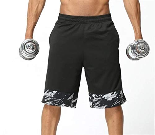 A+TTXH+L Troncos de natación para Hombre Baloncesto Pantalones Cortos de los Hombres Corrientes de Fitness Transpirable de Secado rápido #77 (Color : Black, Size : 4XL)