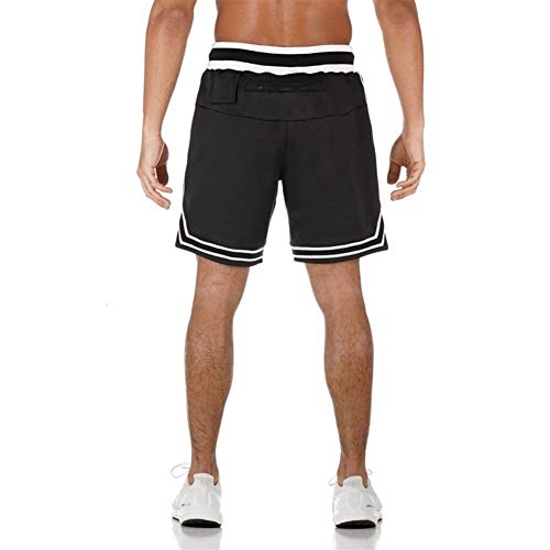 A+TTXH+L Troncos de natación para Hombre Los Hombres de Pantalones Cortos de Baloncesto Corrientes de los Deportes Respirables de los Cortocircuitos #77 (Color : Black, Size : 3XL)
