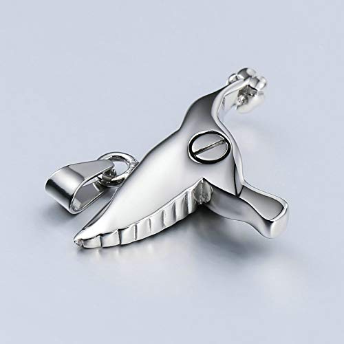 AueDsa Colgantes para Cenizas Mujer Hombre Acero Inoxidable Pájaro con Flor Colgante Ceniza Plata