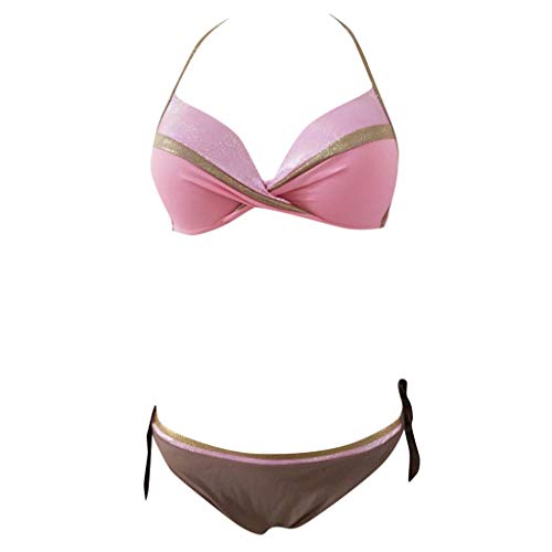 Auifor Para Mujer con Relleno Push-up Sujetador del Bikini Traje de baño Determinado del bañador del Traje de baño Ropa de Playa（Watermelonred/X-Large）