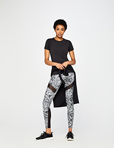 AURIQUE Camiseta Deportiva Mujer, Negro (Black), Medium