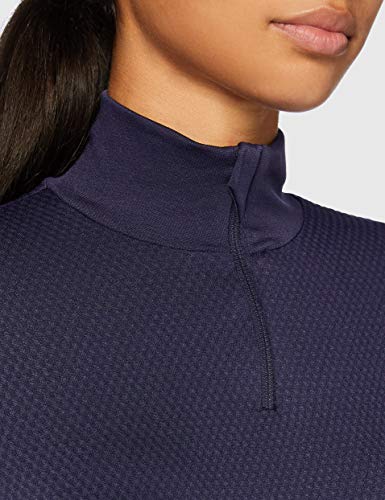 AURIQUE Top para Correr de Manga Larga con Media Cremallera Mujer, azul (marino), 44, Label:XL