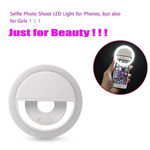 AUTOPkio Selfie la luz del Anillo, la iluminación Recargable Selfie suplementario Mejora Nocturna Oscuridad Selfie 36 del Anillo de luz LED USB para la fotografía teléfonos Inteligentes(de Carga USB)