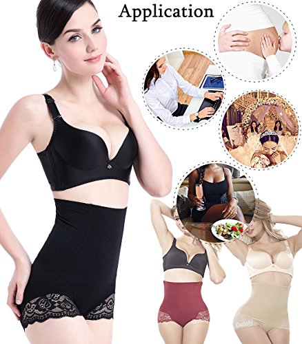 AYEEBOOY Mujer Faja Reductora de Barriga Adelgazante Eleva Trasero Ropa Interior Shapewear Moldeadora(06BlackSF-122g,M/L(Waist: 21"-26"))