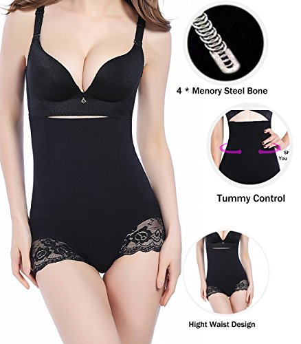 AYEEBOOY Mujer Faja Reductora de Barriga Adelgazante Eleva Trasero Ropa Interior Shapewear Moldeadora(06BlackSF-122g,M/L(Waist: 21"-26"))