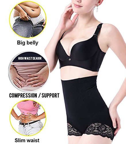 AYEEBOOY Mujer Faja Reductora de Barriga Adelgazante Eleva Trasero Ropa Interior Shapewear Moldeadora(06BlackSF-122g,M/L(Waist: 21"-26"))