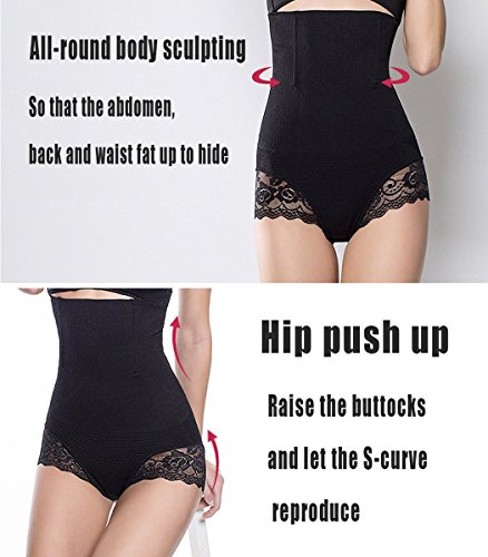 AYEEBOOY Mujer Faja Reductora de Barriga Adelgazante Eleva Trasero Ropa Interior Shapewear Moldeadora(06BlackSF-122g,M/L(Waist: 21"-26"))