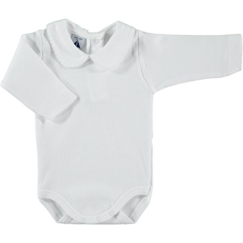 BABIDU Body Cuello Algodon, Blanco, 6 Meses Bebe-Unisex