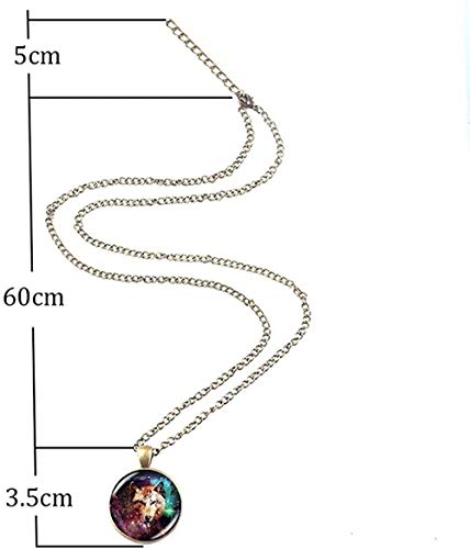 BACKZY MXJP Collar 25 Mm Cabujón Colgante Collares Perro Lobo Mascota Moda Animal Arte Cristal Cabujón Collar Mujer Hombre Niñas Joyería Regalo