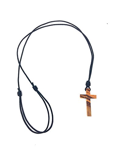 bagusto Collar con cruz de madera de olivo - hecho a mano en España