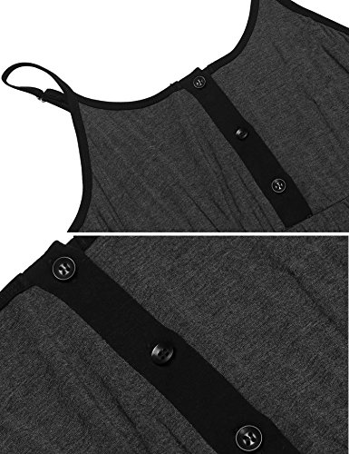 Balancora Camisón de lactancia con botones, manga corta, para embarazadas y lactancia, tallas S-XXL gris oscuro M