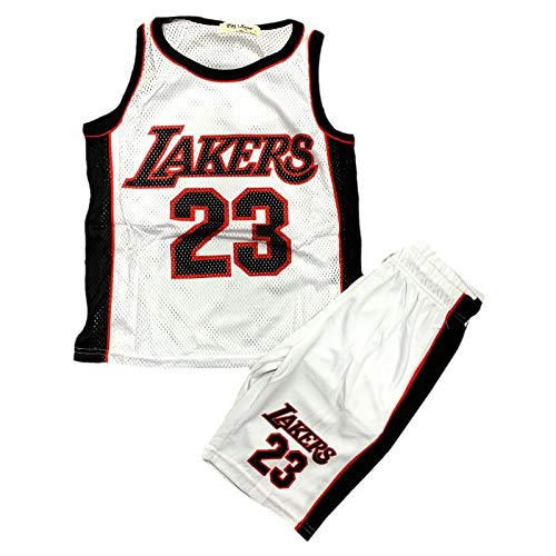 Baloncesto Shorts Verano Chicos Nouveautés Niñas Top Chaleco Kit Set Color: Lakers Blanco - Tamaño: 7-8 años