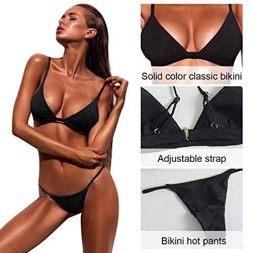 Bañador Mujer 2019 Tops de Bikini Trajes de Baño Tanga Triángulo Suave Acolchado Tops y Braguitas Conjuntos Bikinis Bañador Brasileño