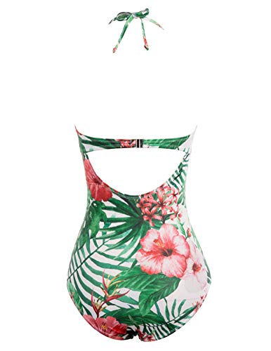 Bañador Reductor de Mujer Traje de Baño de Una Pieza Floral L CL0639-4
