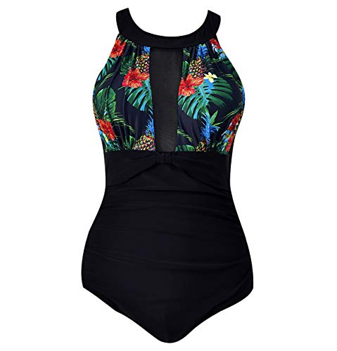 Bañador Vientre Plano Una Pieza Traje de Baño Mujer Bañadores Playa Natacion Mujer Bikinis con Relleno Monokini Bikini Push Up Señora Trajes de Baño Enteros Piscina Trikini Biquini Deportivo M