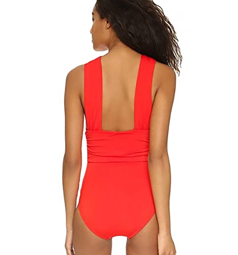 Bañadores Enteros Mujer Reductores Bikinis Mujer Push Up Bañador Natacion Mujer Bikini Disimular Barriga Relleno Playa Reductor Swimwear Women Monokini Traje de Baño Mujer Swimsuit One Piece Rojo M