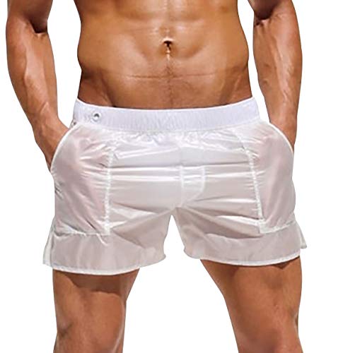 Bañadores Hombre Bañador Natacion Cortos Traje de Baño Trajes de Baño para Hombres Bañador Pantalon Piscina Surf Playa Caballero Pantalonetas Short de Baño Hombre Corto Tallas Grandes Blanco S