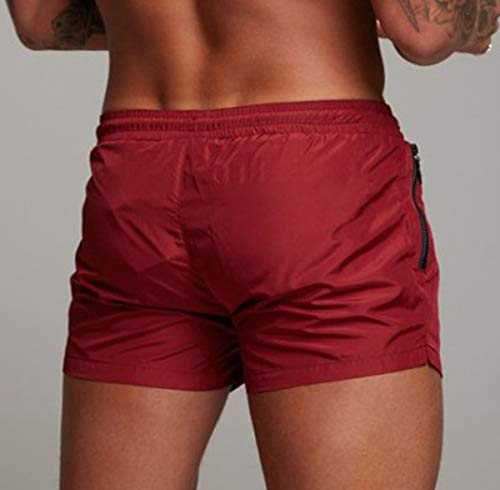 Bañadores Hombre Bañador Natacion Hombre Cortos Traje de Baño Trajes de Baño para Hombres Bañador Piscina Surf Playa Caballero Deportivo Pantalonetas Short de Baño Hombre Corto Tallas Grandes Rojo M