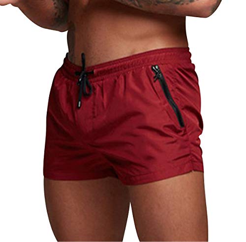 Bañadores Hombre Bañador Natacion Hombre Cortos Traje de Baño Trajes de Baño para Hombres Bañador Piscina Surf Playa Caballero Deportivo Pantalonetas Short de Baño Hombre Corto Tallas Grandes Rojo M