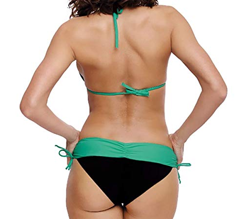 Bañadores Mujer Halter Espalda Descubierta Natacion Trajes de Baño Mujeres Bikinis Talle Alto Trikini Banadores Brasileños Señora Traje de Baños con Relleno Push Up Bañador Dos Piezas Mujer Piscina L