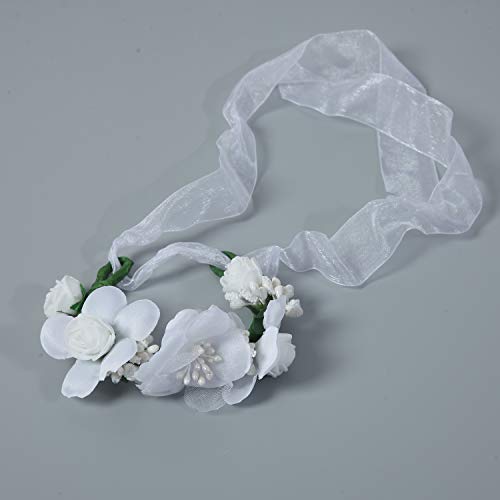 Banda para la cabeza de la flor Diademas de tela Corona de flores para niñas Coronas para la cabeza con cinta ajustable para mujeres y niñas para la fiesta del festival Boda