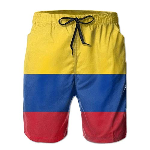 Bandera Colombiana 25 Shorts de Playa de Moda Traje de baño de Verano Ropa de Playa Pantalones Cortos para Correr