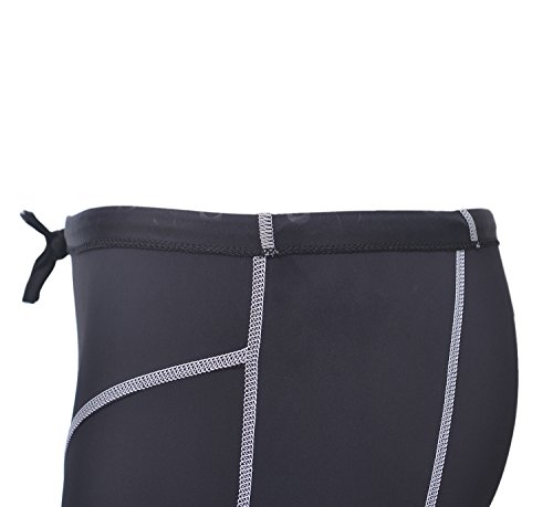 BanFei - Bañador Deportivo Hombre para Deportes Acuáticos Competición Chico Ropa de Baño Pantalones Largo para Natación Buceo Surf Playa Negro - Talla L/EU S