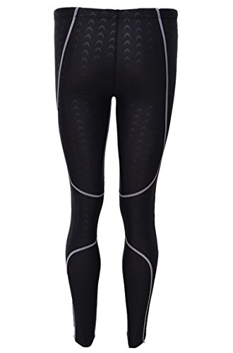 BanFei - Bañador Deportivo Hombre para Deportes Acuáticos Competición Chico Ropa de Baño Pantalones Largo para Natación Buceo Surf Playa Negro - Talla L/EU S