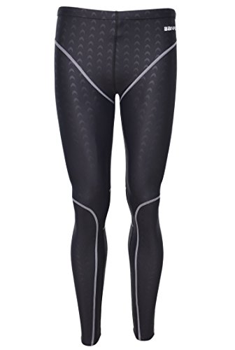 BanFei - Bañador Deportivo Hombre para Deportes Acuáticos Competición Chico Ropa de Baño Pantalones Largo para Natación Buceo Surf Playa Negro - Talla L/EU S