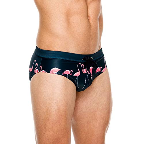Baotung - Bañador Corto para Hombre, diseño Ajustado Flamingo XL (Cintura : 82/89 cm)