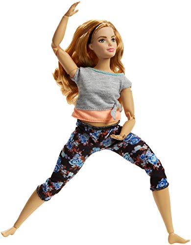 Barbie Fashionista Made to Move, Muñeca articulada curvy pelirroja con top gris (Mattel FTG84)