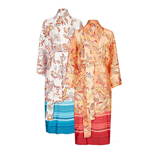 Bassetti Kimono de algodón, Color Naranja, S-M