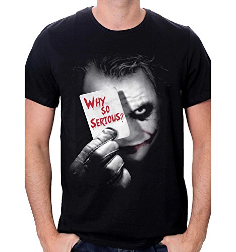 Batman Joker Why So Serious Camiseta, Negro, XXL para Hombre