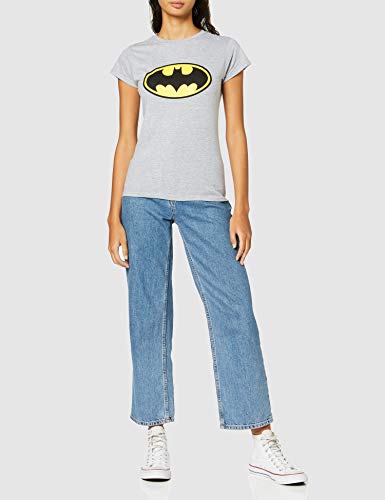 Batman Logo Camiseta, Gris (Sports Grey Grey), 42 (Talla del Fabricante: Ex Large) para Mujer