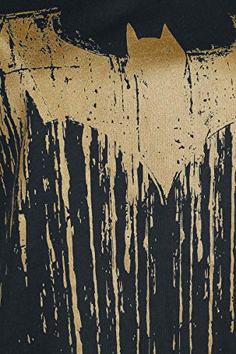 Batman Logo Dripping Mujer Camiseta Negro S, 100% algodón, Ancho