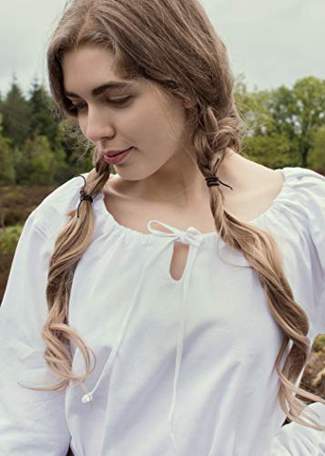 Battle Merchant - Vestido Medieval Vikingo Ana - Ideal para Larp - Blanco - S