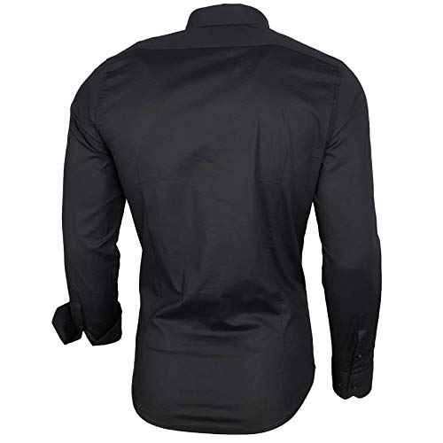 Baxboy - Camisa de manga larga para hombre, de corte ajustado, fácil de planchar, para trajes, trabajo, bodas, tiempo libre, R-44 rojo XL